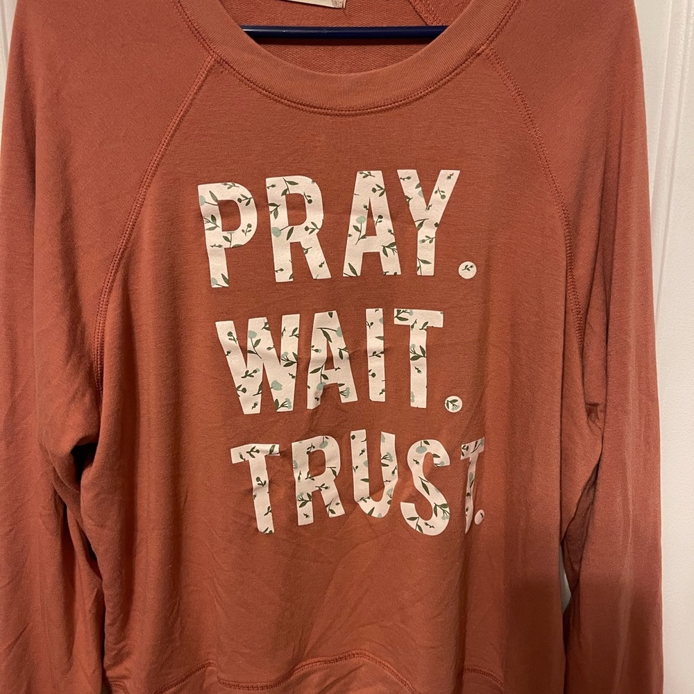 Altar'd State Rust Sweatshirt with White Lettering
